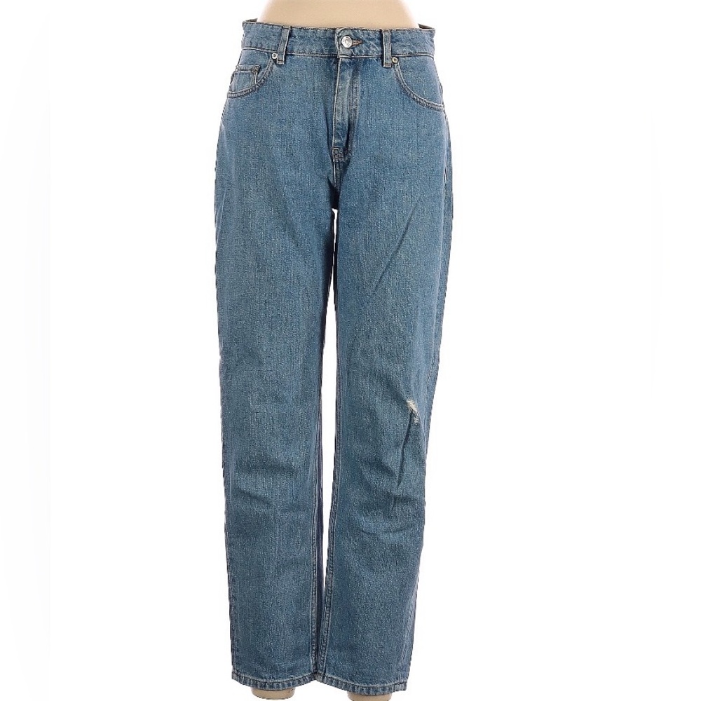 Zara W&B Collection Straight Leg Jeans Size 6 High Rise Blue Denim Classic Fit